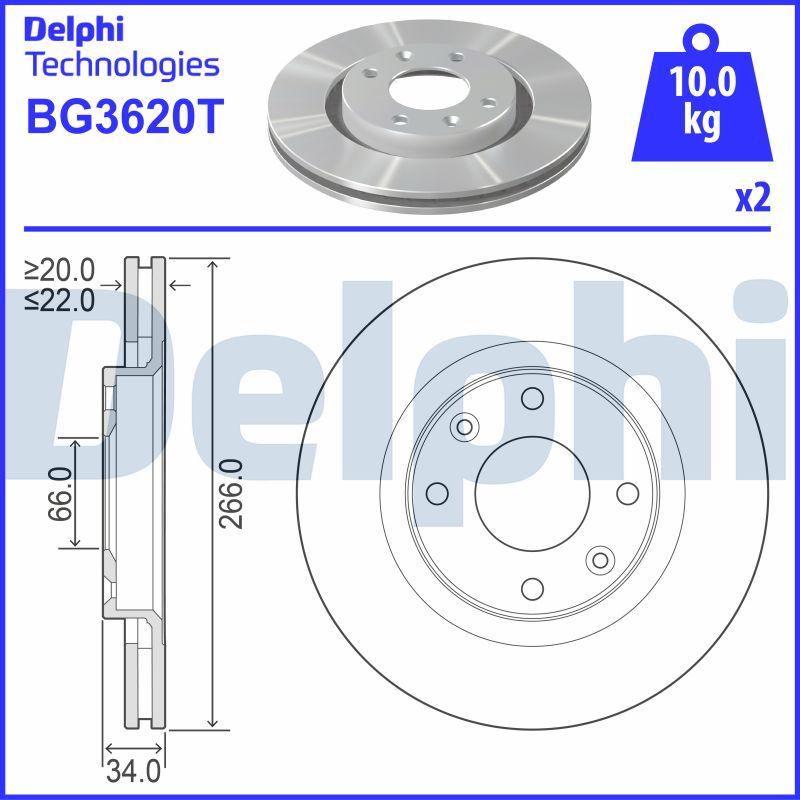 Delphi BG3620T - Brake Disc autospares.lv