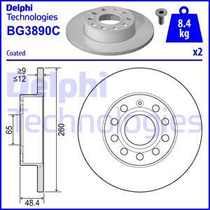 Delphi BG3890-C - Brake Disc autospares.lv