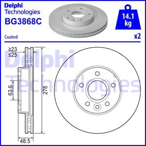 Delphi BG3868C-18B1 - Brake Disc autospares.lv