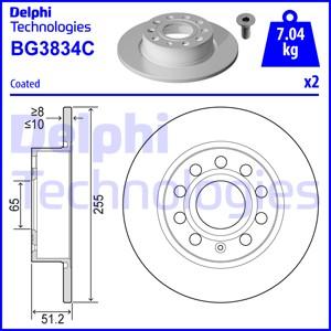 Delphi BG3834C - Brake Disc autospares.lv