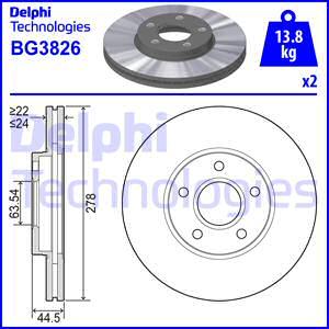 Delphi BG3826 - Brake Disc autospares.lv