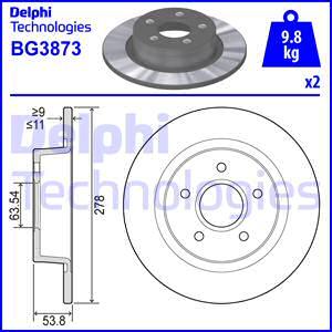 Delphi BG3873 - Brake Disc autospares.lv