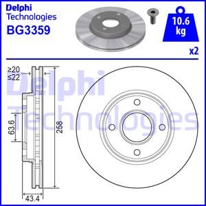 Delphi BG3359 - Brake Disc autospares.lv