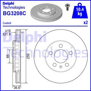 Delphi BG3208-C - Brake Disc autospares.lv