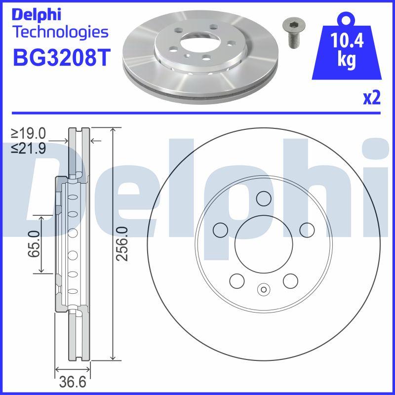 Delphi BG3208T - Brake Disc autospares.lv