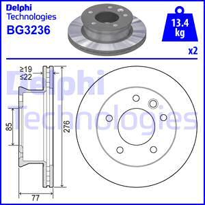 Delphi BG3236 - Brake Disc autospares.lv