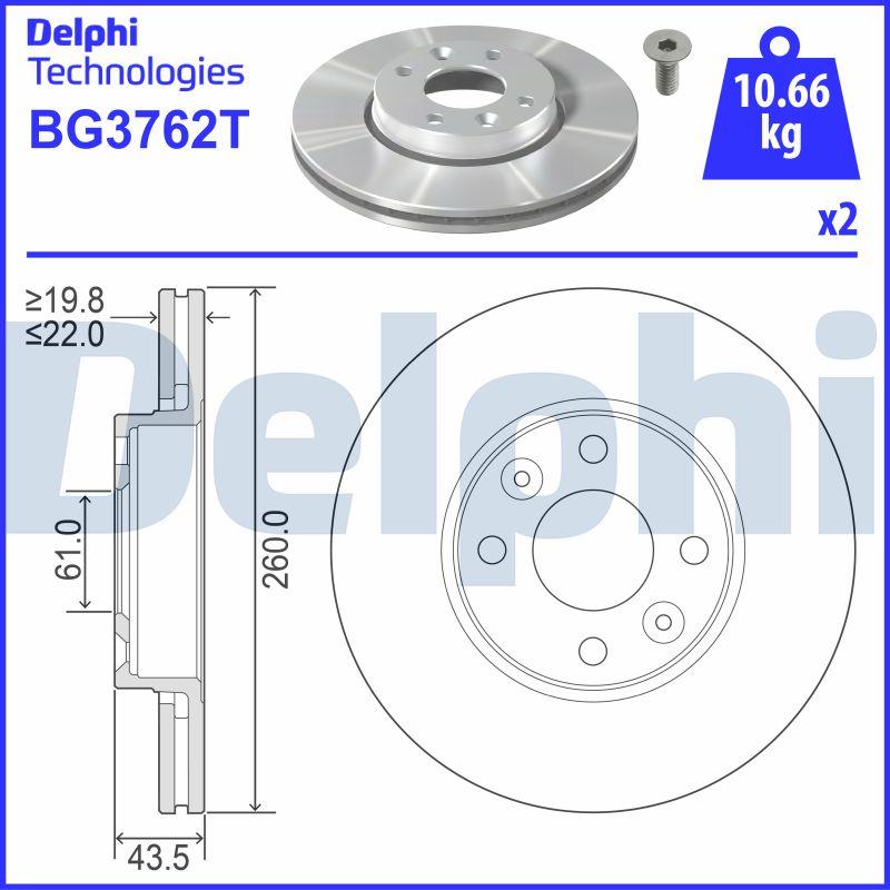 Delphi BG3762T - Brake Disc autospares.lv