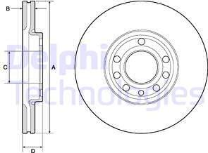 Delphi BG3713C - Brake Disc autospares.lv