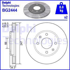 Delphi BG2444 - Brake Disc autospares.lv