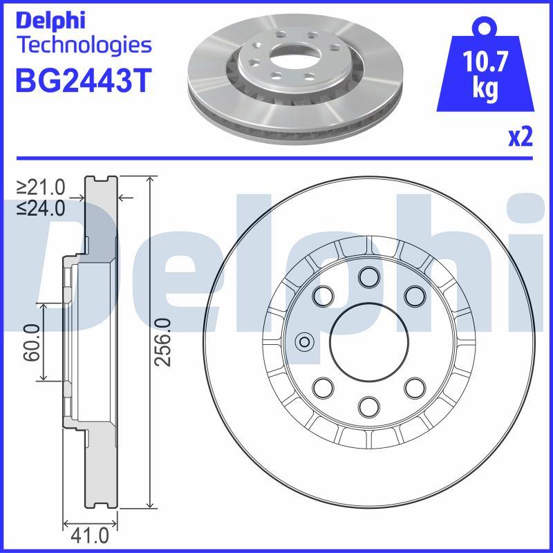 Delphi BG2443T - Brake Disc autospares.lv