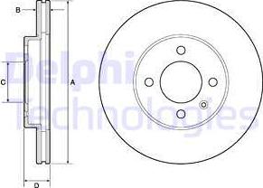Delphi BG2455-C - Brake Disc autospares.lv