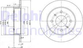 Delphi BG2633C - Brake Disc autospares.lv