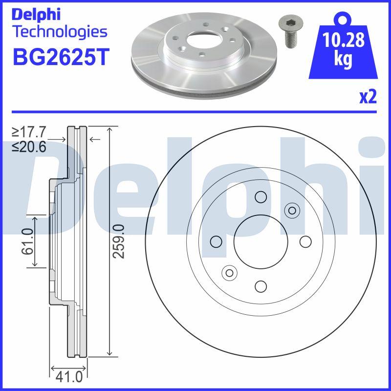 Delphi BG2625T - Brake Disc autospares.lv