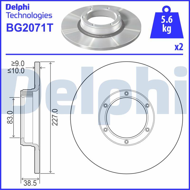 Delphi BG2071T - Brake Disc autospares.lv