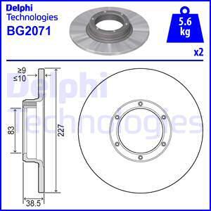 Delphi BG2071 - Brake Disc autospares.lv