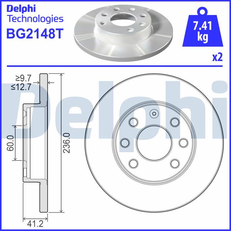 Delphi BG2148T - Brake Disc autospares.lv