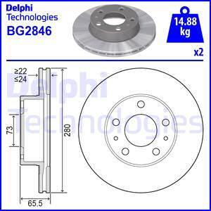 Delphi BG2846 - Brake Disc autospares.lv