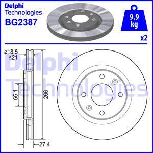 Delphi BG2387 - Brake Disc autospares.lv