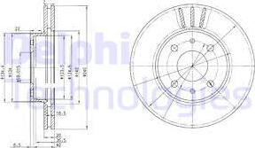 Delphi BG2330 - Brake Disc autospares.lv