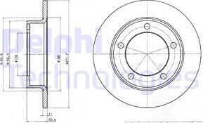 Delphi BG2208 - Brake Disc autospares.lv