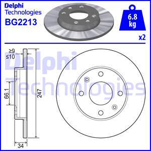 Delphi BG2213 - Brake Disc autospares.lv