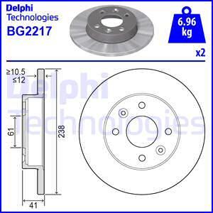 Delphi BG2217 - Brake Disc autospares.lv
