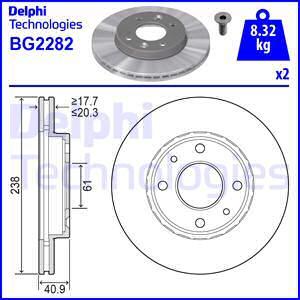 Delphi BG2282 - Brake Disc autospares.lv