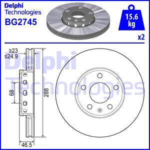 Delphi BG2745 - Brake Disc autospares.lv