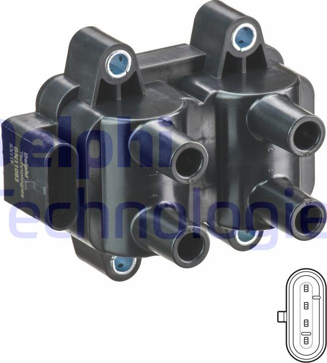 Delphi GN11083-12B1 - Ignition Coil autospares.lv