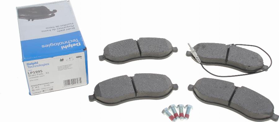 Delphi LP1995 - Brake Pad Set, disc brake autospares.lv