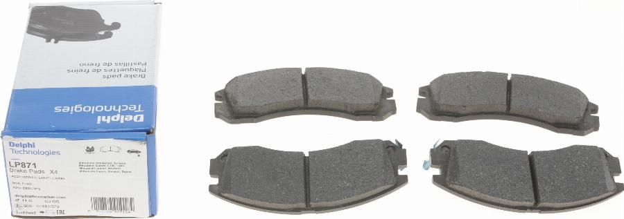 Delphi LP871 - Brake Pad Set, disc brake autospares.lv