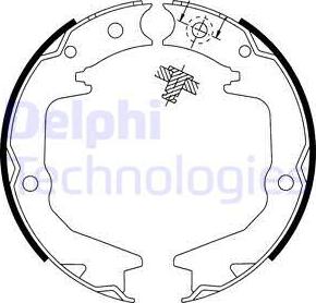 Delphi LS1913 - Brake Shoe Set, parking brake autospares.lv