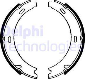 Delphi LS1637 - Brake Shoe Set, parking brake autospares.lv