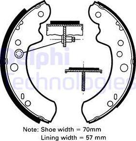 Delphi LS1312 - Brake Shoe Set autospares.lv