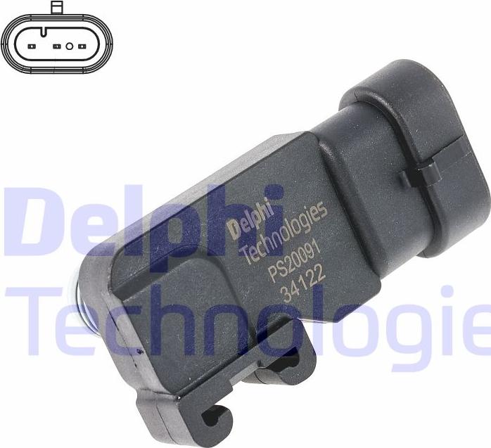 Delphi PS20091-12B1 - Sensor, intake manifold pressure autospares.lv