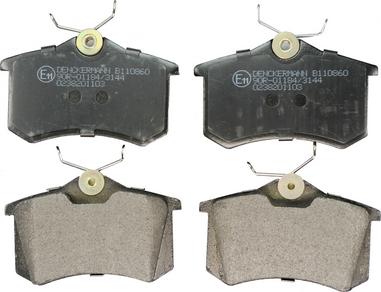 Denckermann B110860 - Brake Pad Set, disc brake autospares.lv