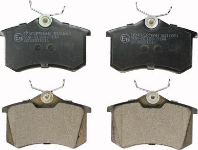 Denckermann B110861 - Brake Pad Set, disc brake autospares.lv