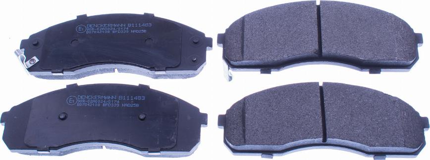 Denckermann B111483 - Brake Pad Set, disc brake autospares.lv