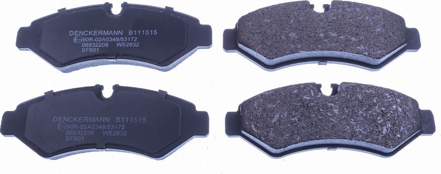 Denckermann B111515 - Brake Pad Set, disc brake autospares.lv