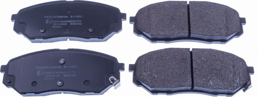 Denckermann B111531 - Brake Pad Set, disc brake autospares.lv