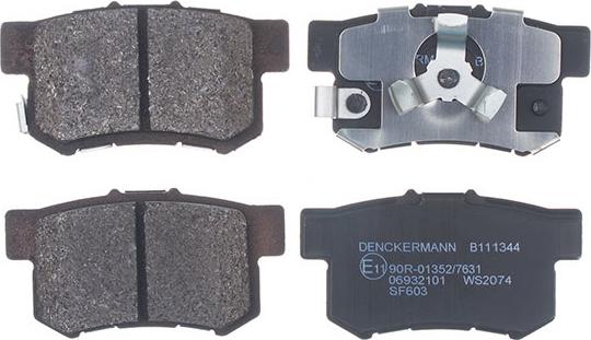 Denckermann B111344 - Brake Pad Set, disc brake autospares.lv