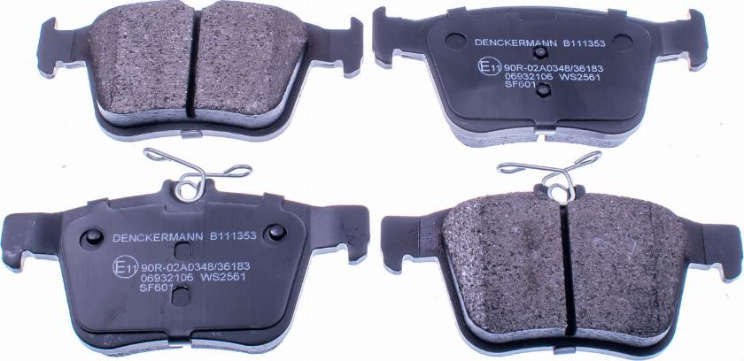 Denckermann B111353 - Brake Pad Set, disc brake autospares.lv