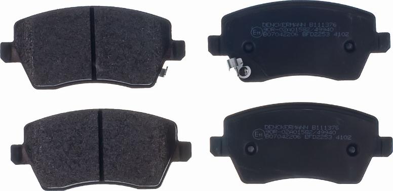 Denckermann B111376 - Brake Pad Set, disc brake autospares.lv