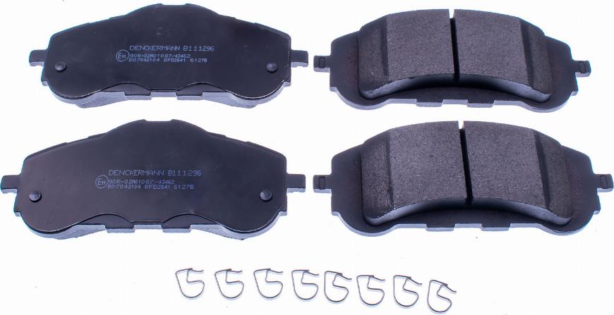 Denckermann B111296 - Brake Pad Set, disc brake autospares.lv