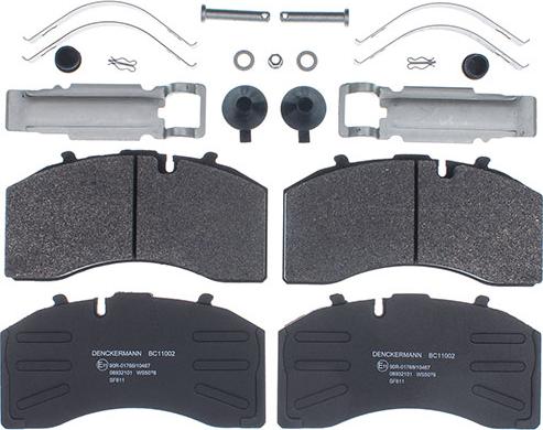 Denckermann BC11002 - Brake Pad Set, disc brake autospares.lv