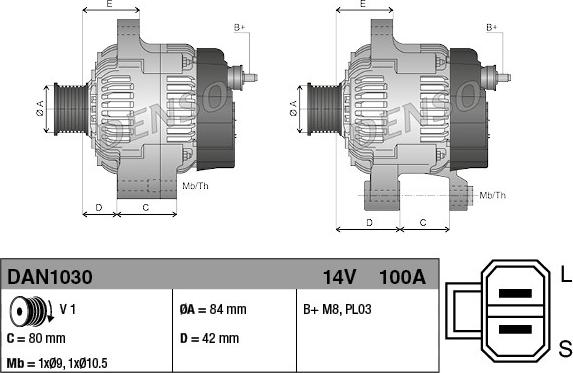 Denso DAN1030 - Alternator autospares.lv