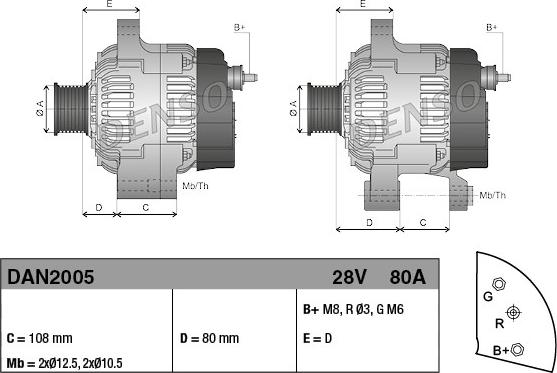 Denso DAN2005 - Alternator autospares.lv