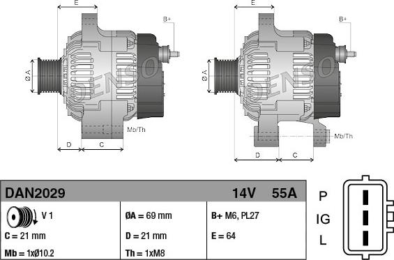 Denso DAN2029 - Alternator autospares.lv