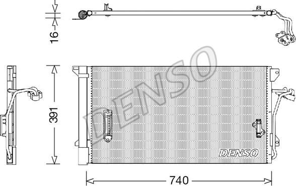 Denso DCN02027 - Condenser, air conditioning autospares.lv