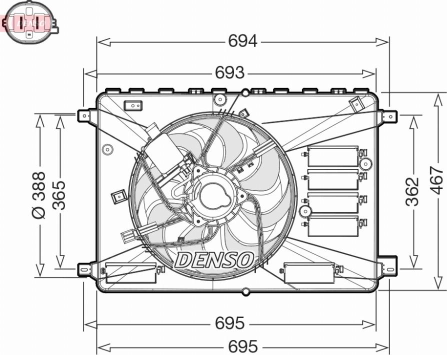 Denso DER10010 - Fan, radiator autospares.lv